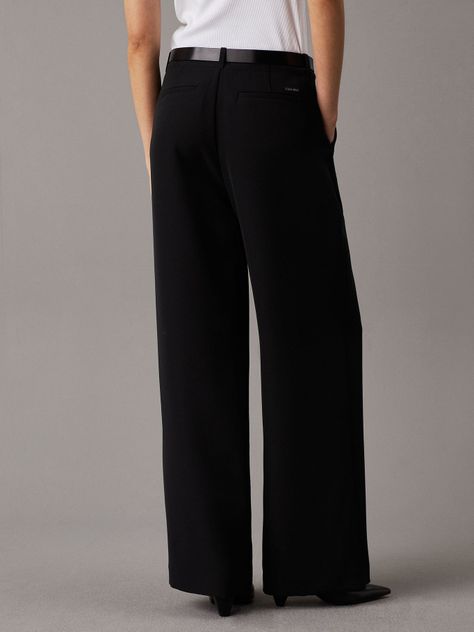 Pantalón Stretch Crepe Straight Negro Calvin Klein-2