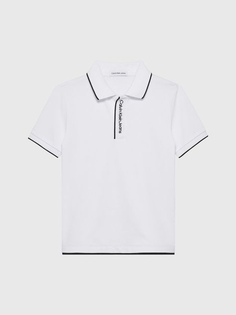 Polo Niño Intarsia Blanco Calvin Klein-4