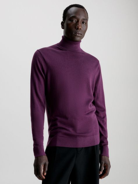 Sweater Cuello Alto Merino Morado Calvin Klein-0