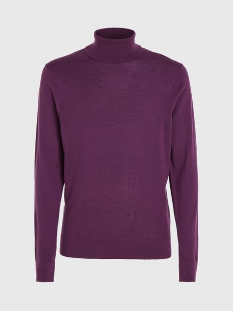 Sweater Cuello Alto Merino Morado Calvin Klein-4
