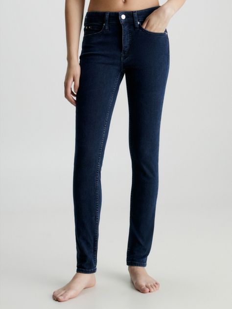 Jeans Mid Rise Skinny Azul-0