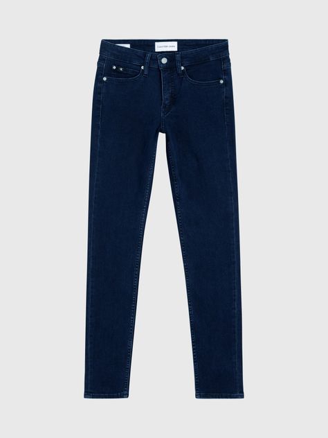 Jeans Mid Rise Skinny Azul-4
