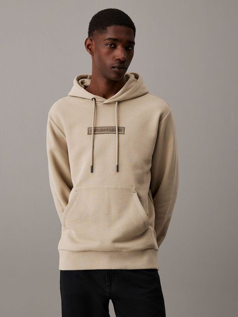 Polerón con Gorro Embroidered Logo Beige Calvin Klein-0