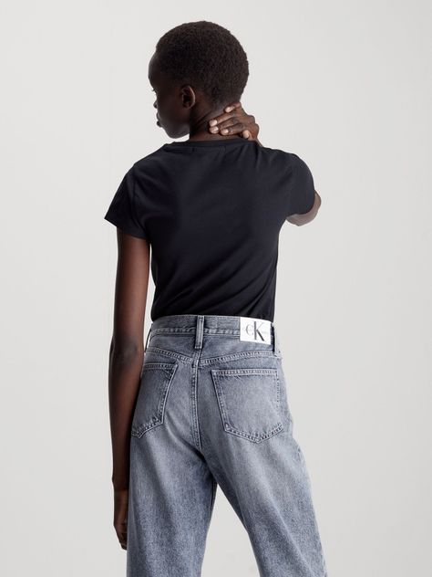 Polera Diffused Box Fitted Negro Calvin Klein-2