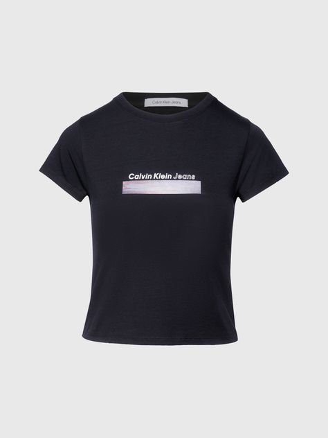 Polera Diffused Box Fitted Negro Calvin Klein-4
