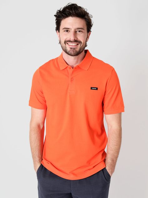 Polo Slim Button  Naranja Calvin Klein-0