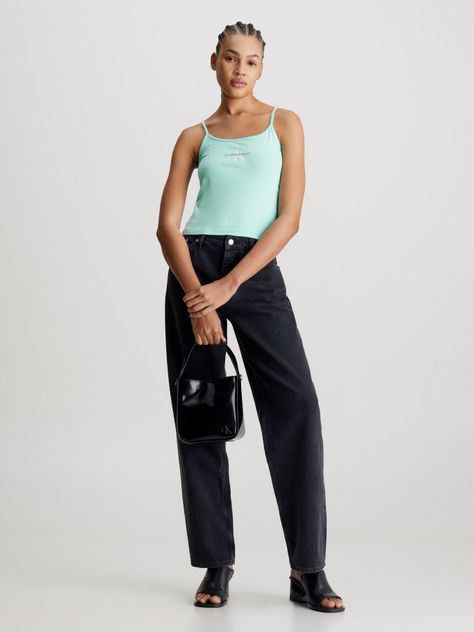 Polera Monologo Strappy Verde Calvin Klein-1