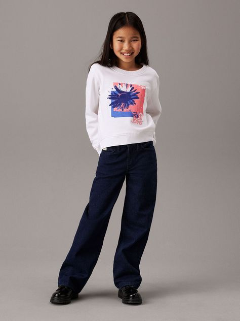 Polerón Niña Flower Graphic Blanco Calvin Klein-1