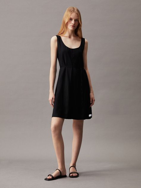 Vestido Tie Waisted Day Negro Calvin Klein-0