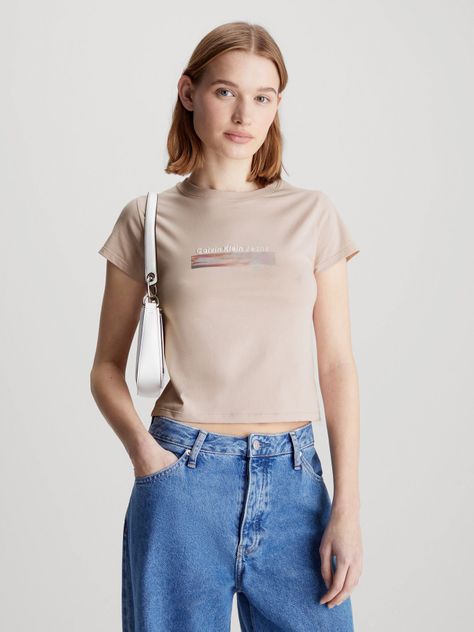 Polera Diffused Box Fitted Rosado Calvin Klein-0
