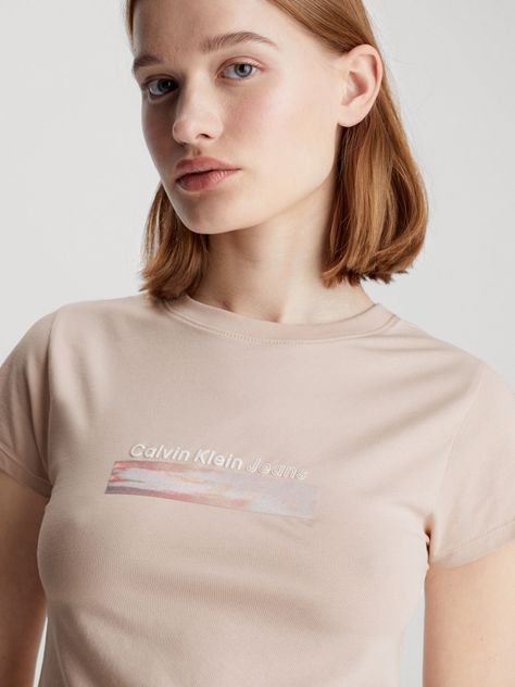 Polera Diffused Box Fitted Rosado Calvin Klein-3