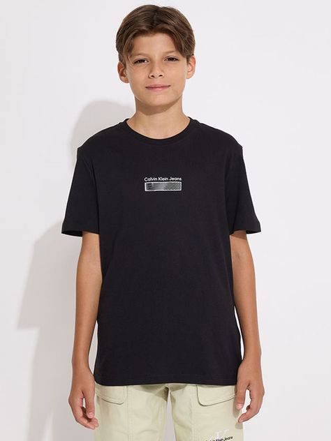 Polera Niño Jersey Wave Negro Calvin Klein-0