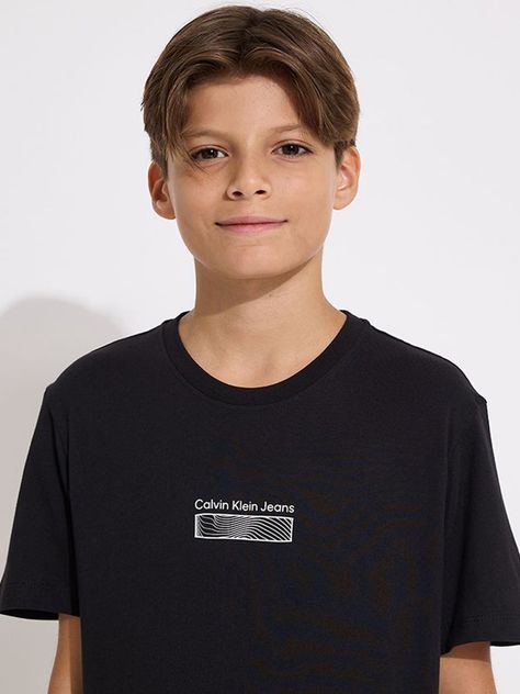 Polera Niño Jersey Wave Negro Calvin Klein-3