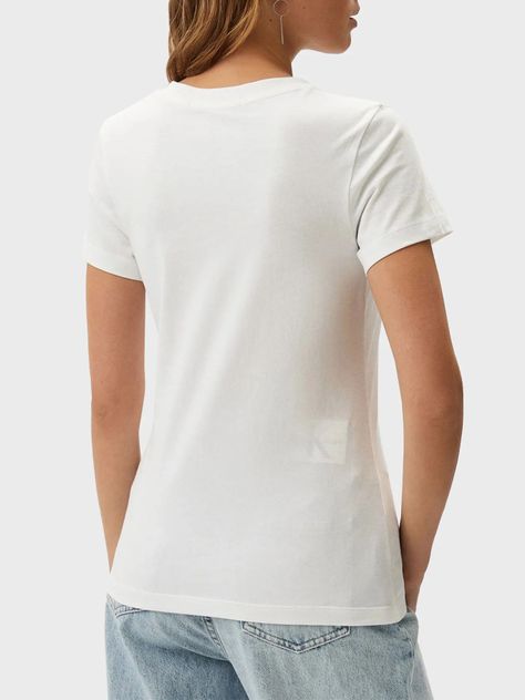 Polera Diffused Institutional Slim Blanco Calvin Klein-2