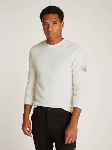 Polera LS Badge Waffle Blanco Calvin Klein-0