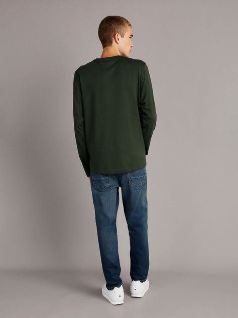 Polera LS Horizontal Logo Verde Calvin Klein-2