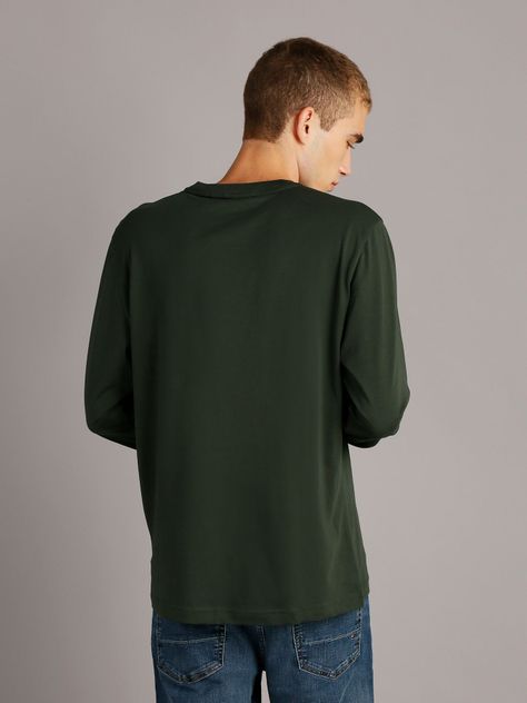 Polera LS Horizontal Logo Verde Calvin Klein-3