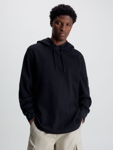 Polera Ls Badge Ottoman Negro Calvin Klein-0