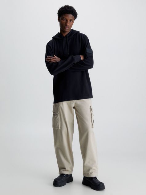 Polera Ls Badge Ottoman Negro Calvin Klein-1