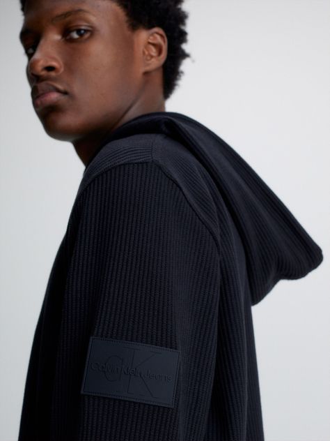 Polera Ls Badge Ottoman Negro Calvin Klein-3