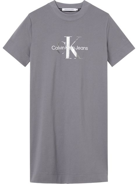 Vestido Gunmetal Monogram Gris Calvin Klein-0