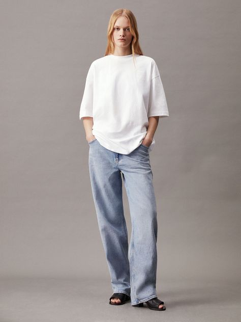 Polera Warp Logo Boyfriend Blanco Calvin Klein-1