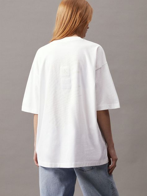 Polera Warp Logo Boyfriend Blanco Calvin Klein-2