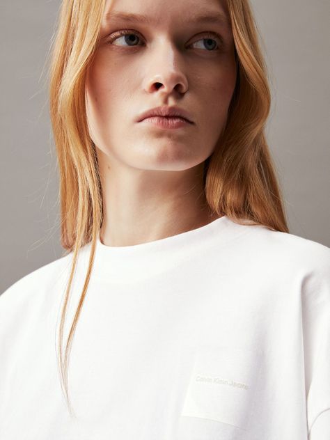 Polera Warp Logo Boyfriend Blanco Calvin Klein-3