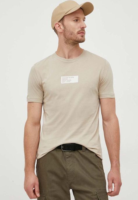 Polera Small Center Box Beige Calvin Klein-0
