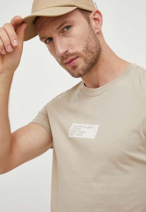 Polera Small Center Box Beige Calvin Klein-3