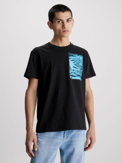 Polera Palm Print Negro Calvin Klein-0