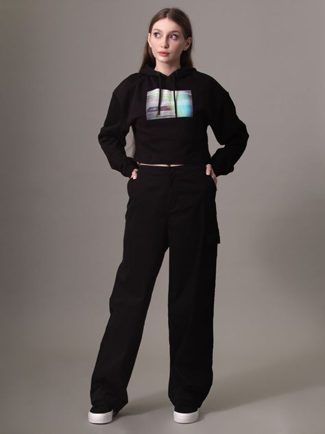 Pantalón Cargo Brushed Cotton Negro Calvin Klein-1