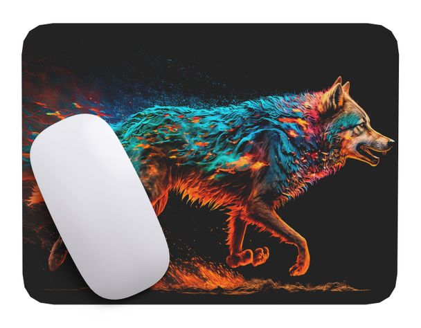 Mouse Pad Lobo Arte de animales - 17cm X 21cm D4-0