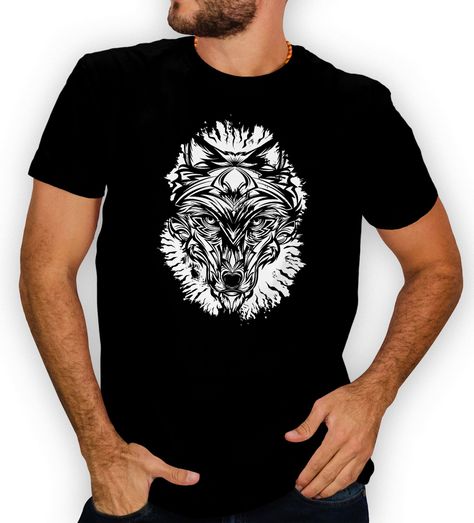 Polera hombre diseño Lobo D7-0