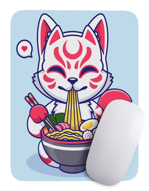 Mouse Pad Zorro ramen Arte de animales - 17cm X 21cm D24-1