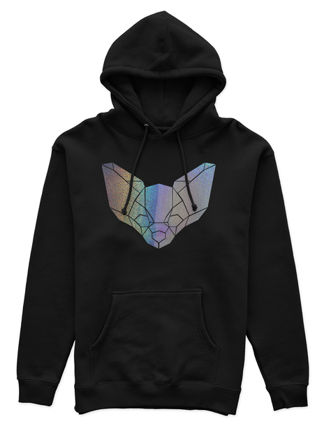 Polerón Canguro Unisex Negro - Perrito Chihuahua Geométrico holográfico -0