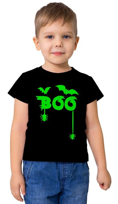 Polera niño unisex Halloween efecto fosforescente D7-1