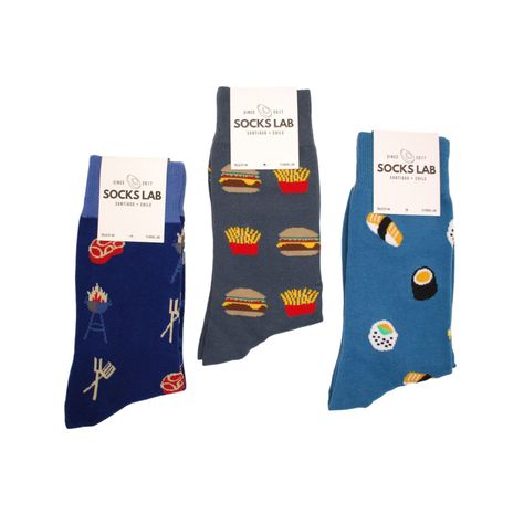 Pack 3 Calcetines Comida - Sushi - Hamburguesa - Asado - Socks Lab-0