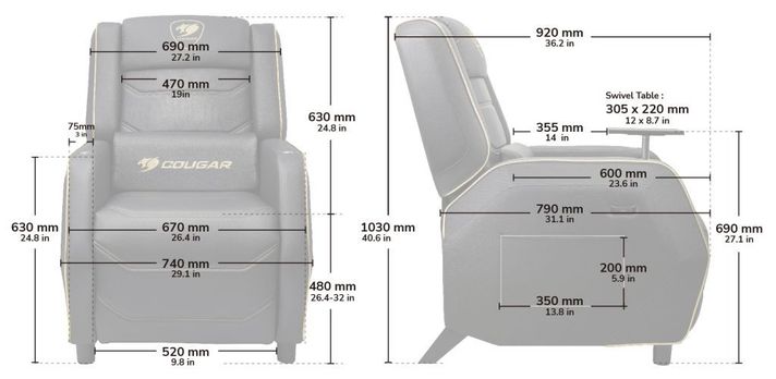 Sofa Gamer Cougar Ranger Pro Royal-1