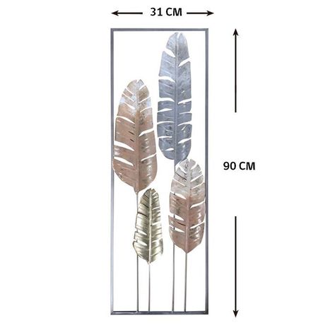 METAL WALL DECOR FOUR LEAVES (31 x 3 x 90 cm)-2