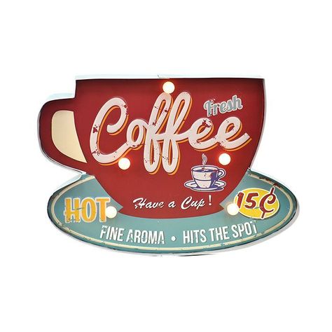 LETRERO VINTAGE LED COFFEE FRESH (40 x 5 x 28 cms.)-1