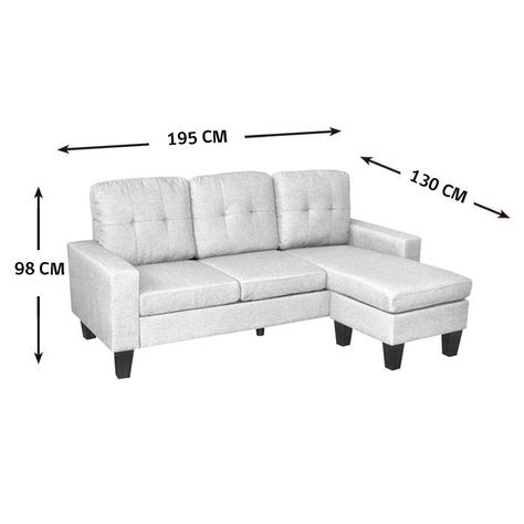 SECCIONAL PALOMINO LINEN13 LIGHT GREY(195 x 130 x 98 cm.)-3