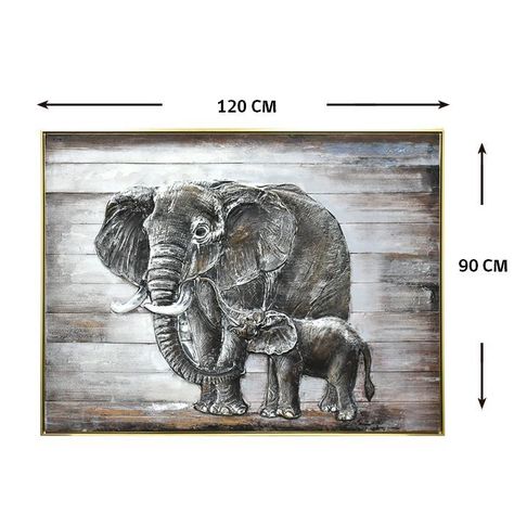 CUADRO MAMA ELEFANTE (120 x 4 x 90 cm)-1