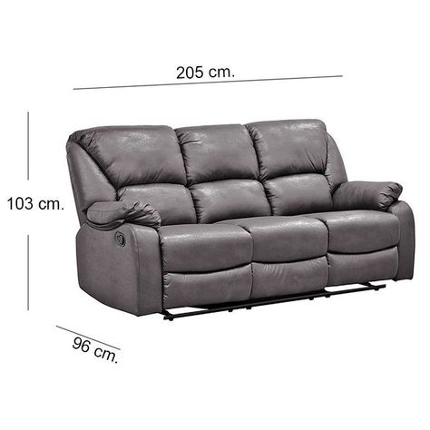 Sofá Reclinable c/Consola 3 Cuerpos Coffe Premium Rosario-1