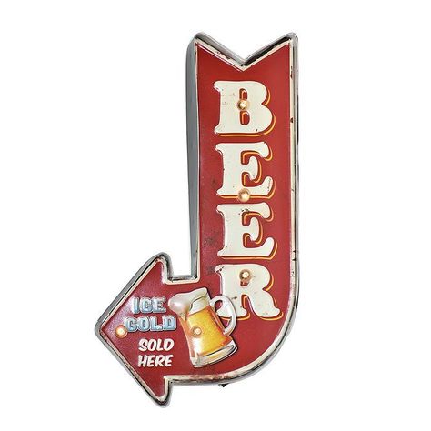 LETRERO VINTAGE LED BEER ICE COLD (22 x 5 x 42 cms.)-0
