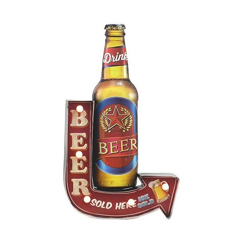LETRERO VINTAGE LED BEER (31 x 5 x 53 cms.)-0