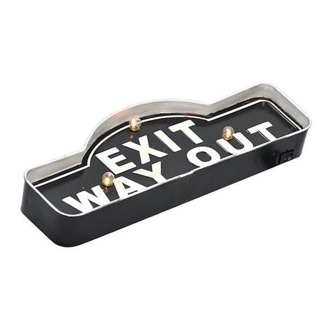 LETRERO VINTAGE LED EXIT WAY OUT (28.5 x 5 x 14 cms.)-1