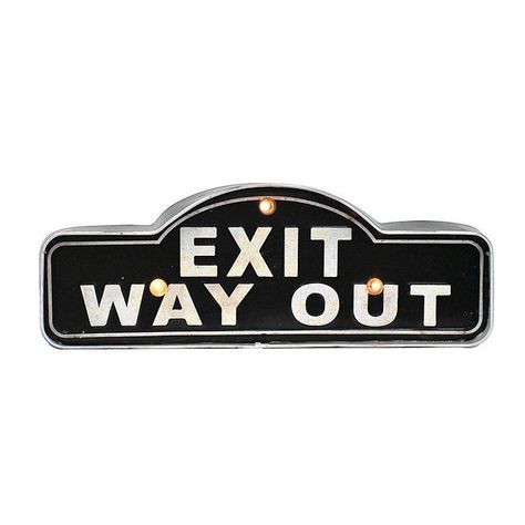 LETRERO VINTAGE LED EXIT WAY OUT (28.5 x 5 x 14 cms.)-0