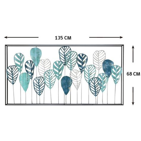 METAL WALL DECOR CRIBEAN LEAF (135 x 6.5 x 68 cms)-1