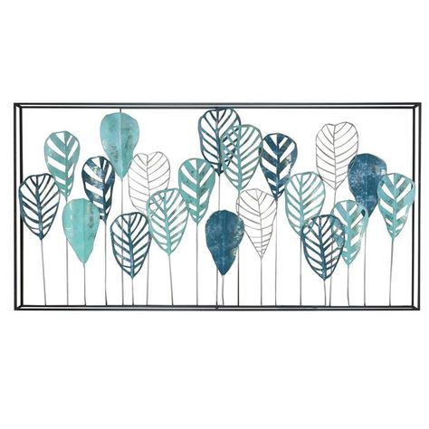 METAL WALL DECOR CRIBEAN LEAF (135 x 6.5 x 68 cms)-0